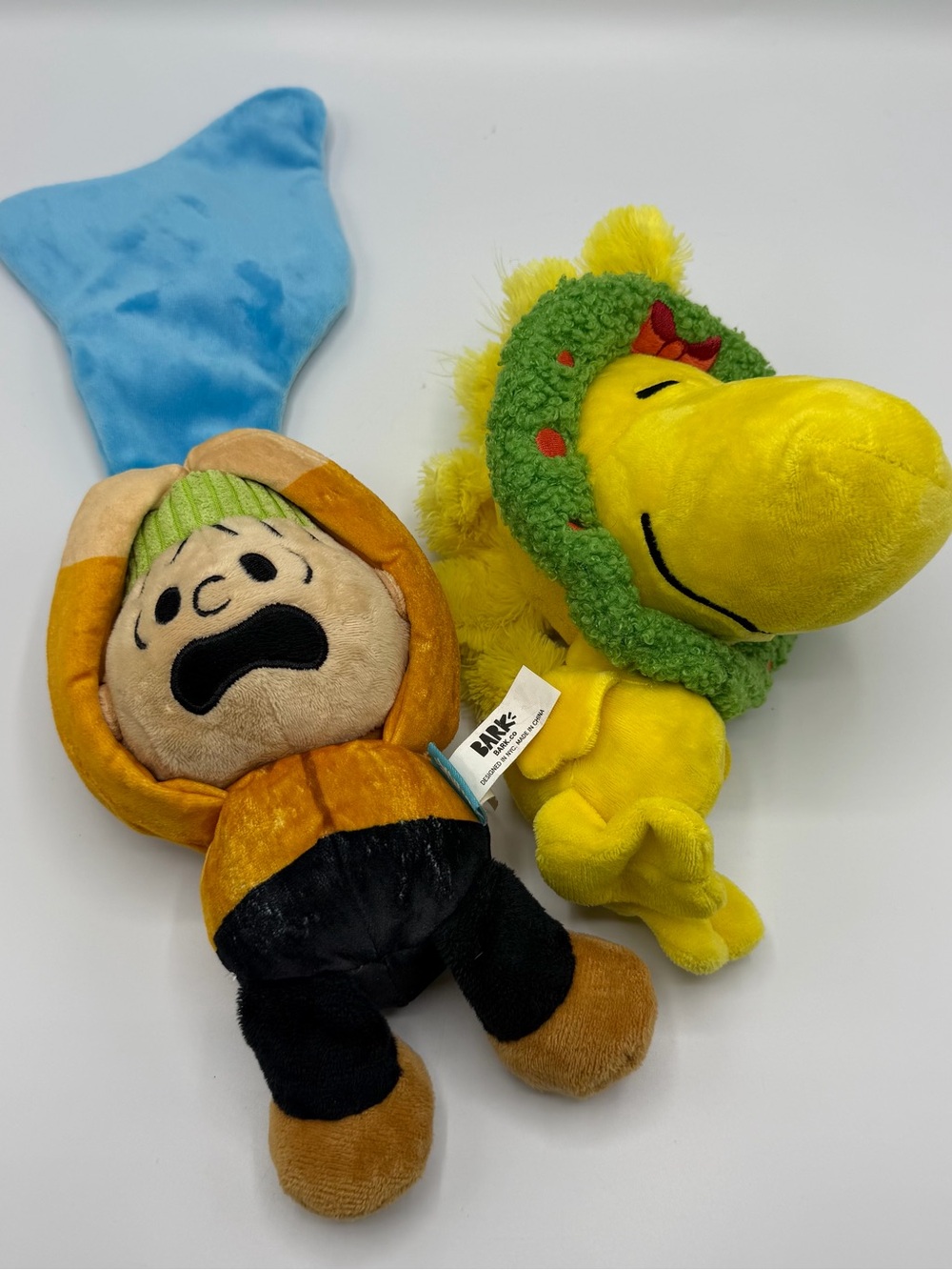 BARK Peanuts Charlie Brown Good Grief & Deck the Halls Woodstock Dog Toys Lot 2